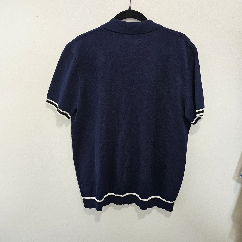 Men's Navy Casual Button Down Shirt - Picture 4 of 7